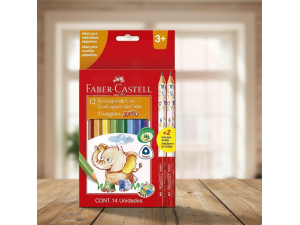 Lápis de Cor 12 Cores Jumbo + 2 Grafite – Faber-Castell 